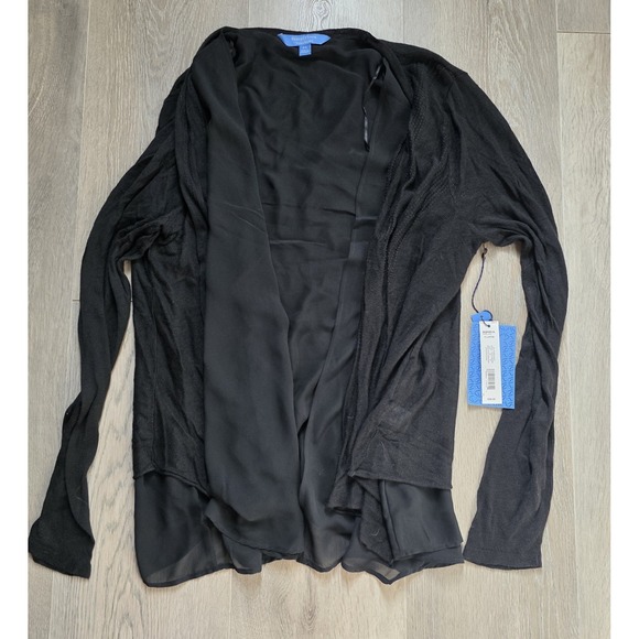 Simply Vera Vera Wang Sweaters - Simply Vera Vera Wang Womens XL NWT $58 Black Chiffon Flyaway Cardigan Sweater
